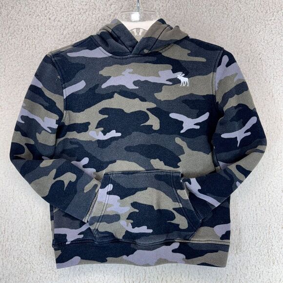 Abercrombie Fitch Kids 11/12 Sweatshirt Pullover Camouflage Pattern Hooded - Picture 7 of 9